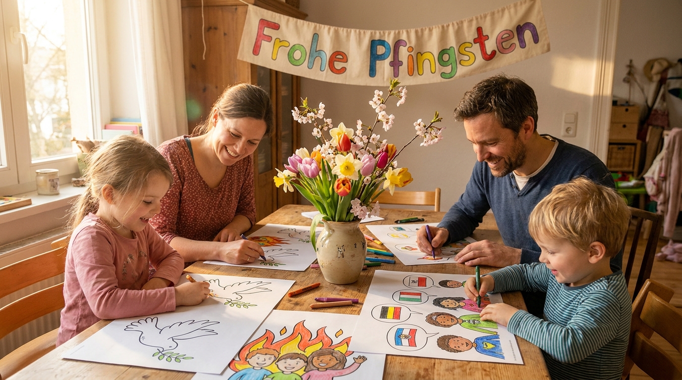 Pfingsten: Ausmalbilder und die Bedeutung kindgerecht erklärt