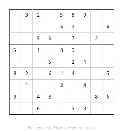 Sudoku 9x9 mit leichter Schwierigkeitsstufe für Kinder im Alter von 4 bis 6 Jahren.