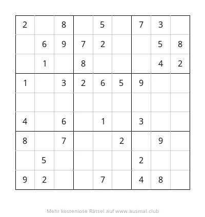 Sudoku-Rätsel 9x9, Schwierigkeitsgrad leicht, für Kinder im Alter von 4 bis 6 Jahren.