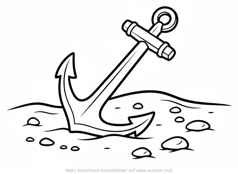 Anker auf sandigem Untergrund Ausmalbild