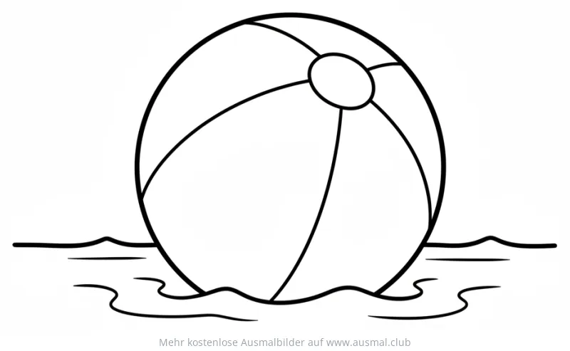 Strandball im Wasser Ausmalbild