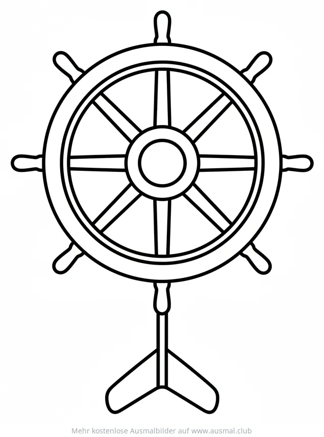 Steuerrad Ausmalbild mit Ständer