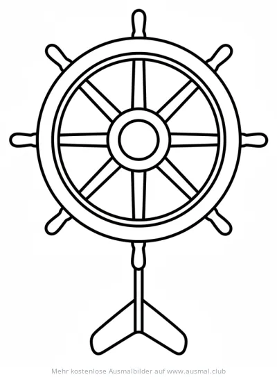 Steuerrad Ausmalbild mit Ständer