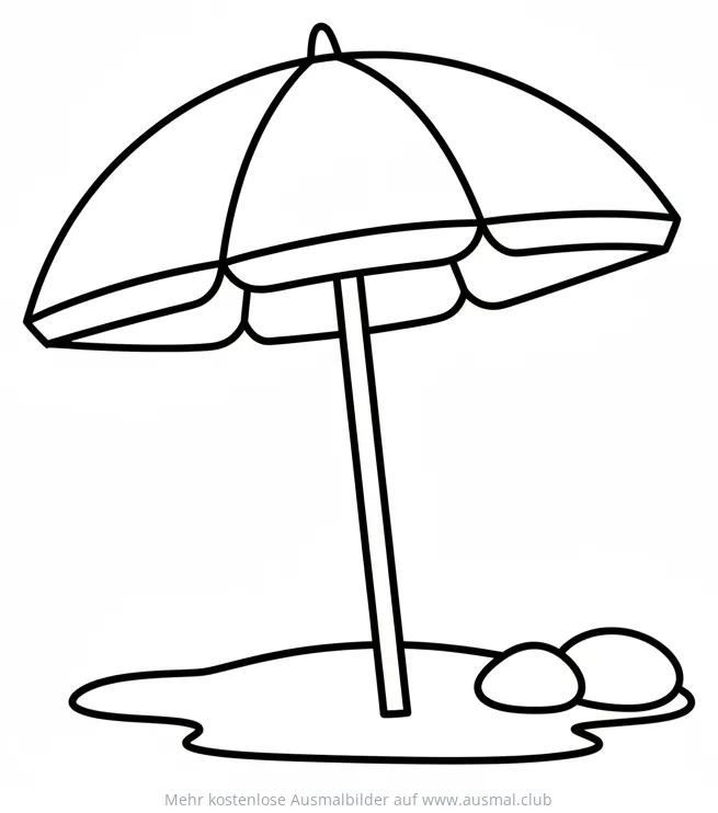 Sonnenschirm am Strand Ausmalbild