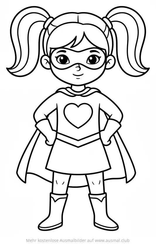 Superheldin Mädchen Ausmalbild