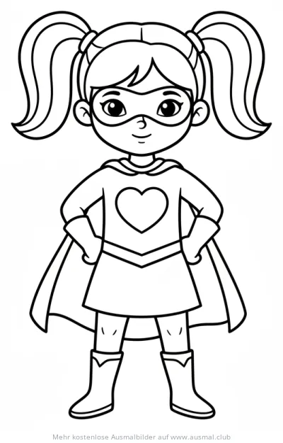 Superheldin Mädchen Ausmalbild