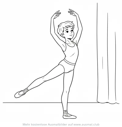 Ballettjunge in Tanzpose Ausmalbild