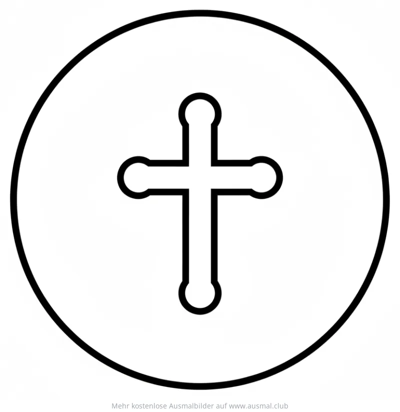 Hostie mit Kreuz Ausmalbild
