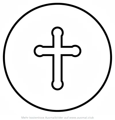 Hostie mit Kreuz Ausmalbild