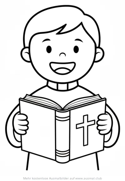 Priester mit Buch Ausmalbild