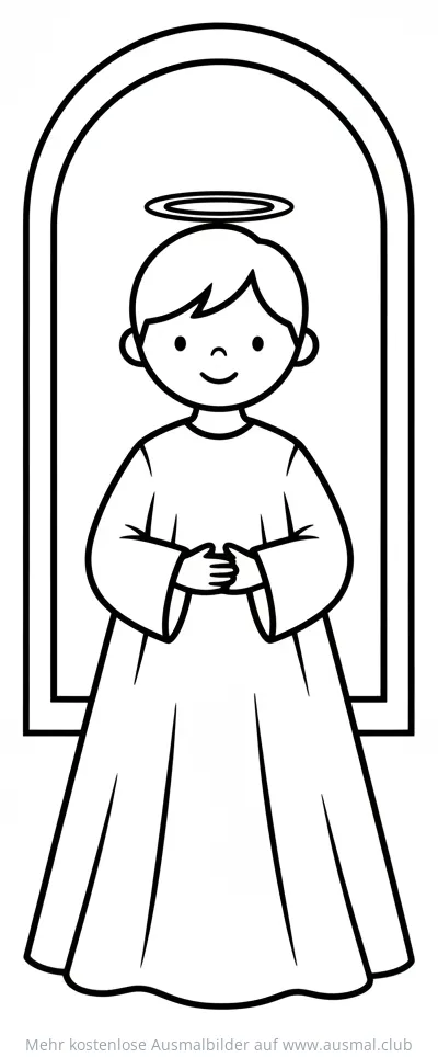 Junge im Taufgewand Ausmalbild