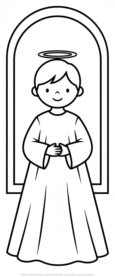 Junge im Taufgewand Ausmalbild