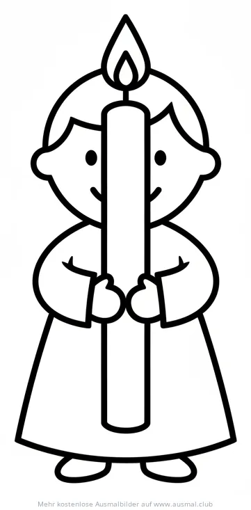 Kind mit Taufkerze Ausmalbild