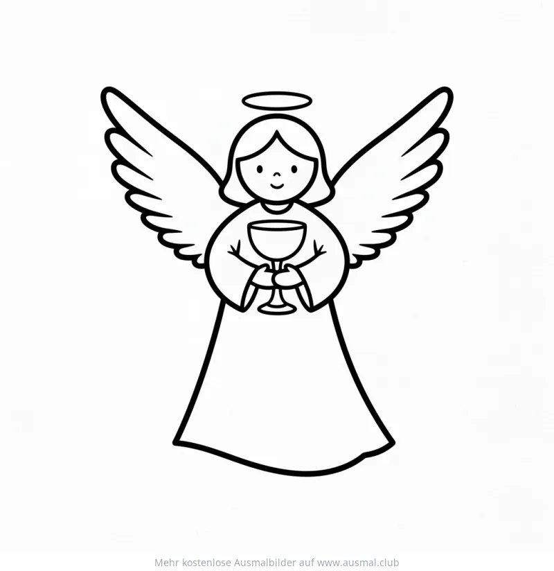 Engel hält Kelch Ausmalbild