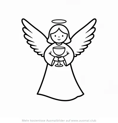 Engel hält Kelch Ausmalbild