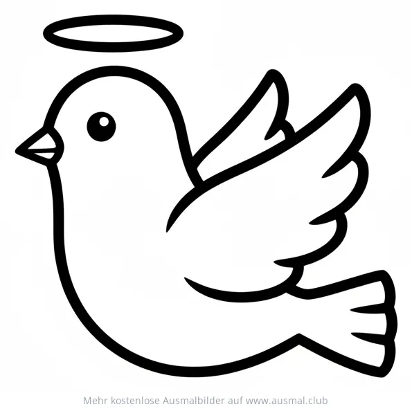 Taube mit Heiligenschein Ausmalbild