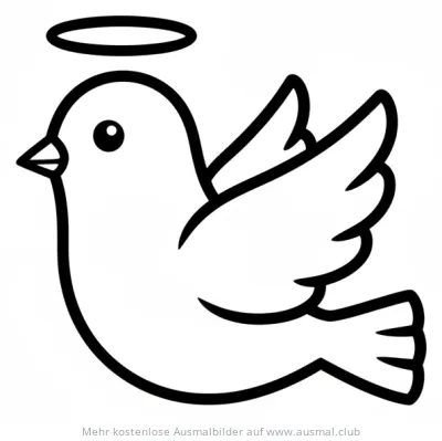 Taube mit Heiligenschein Ausmalbild