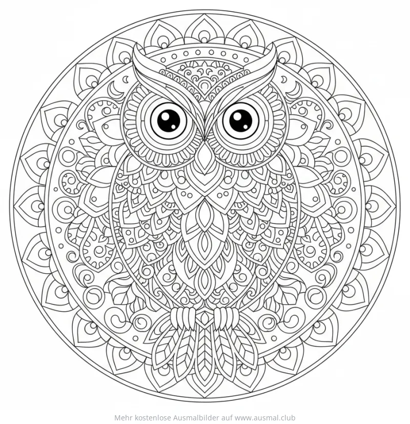 Eule Mandala Ausmalbild
