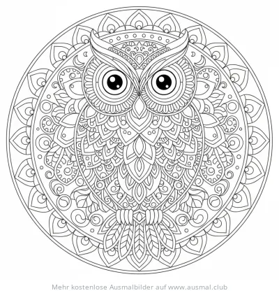 Eule Mandala Ausmalbild