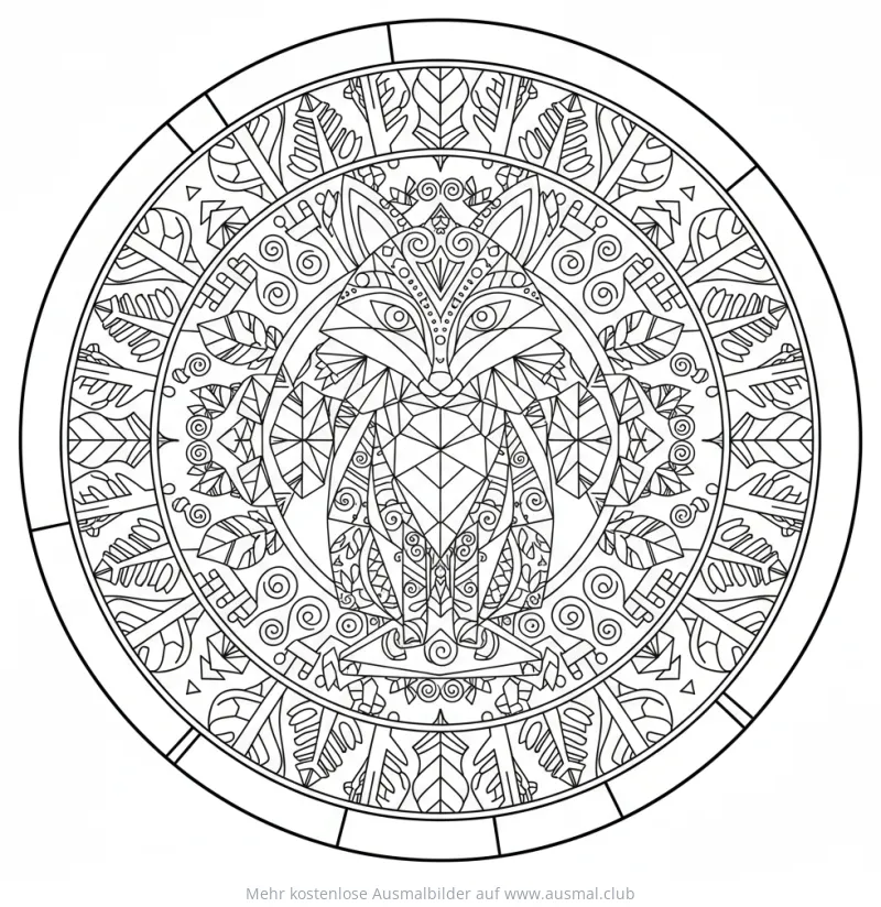 Fuchs Mandala Ausmalbild