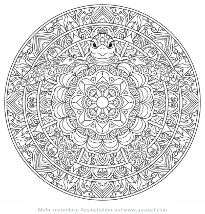 Schildkröte Ausmalbild als Mandala