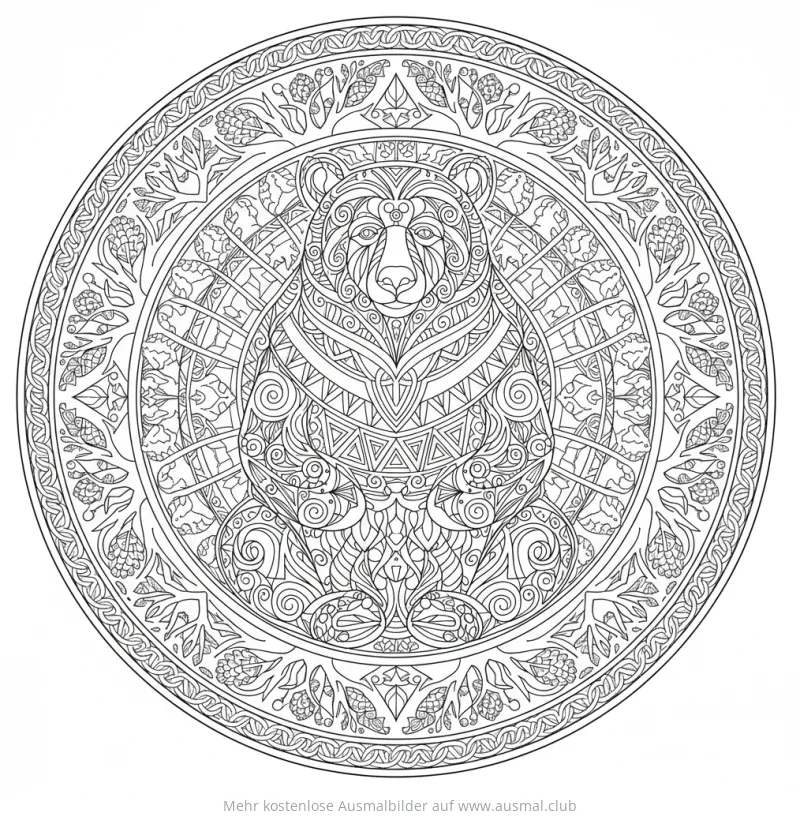 Bär Mandala Ausmalbild