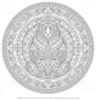 Bär Mandala Ausmalbild
