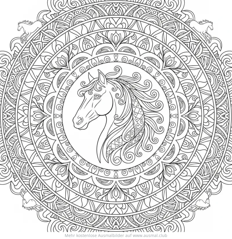 Pferd Mandala Ausmalbild