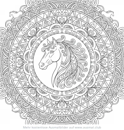 Pferd Mandala Ausmalbild