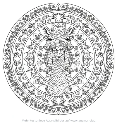Giraffe Mandala Ausmalbild