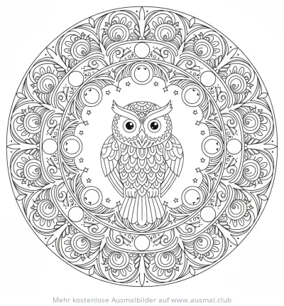 Eule Mandala Ausmalbild