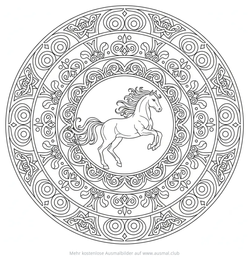 Pferd Mandala Ausmalbild