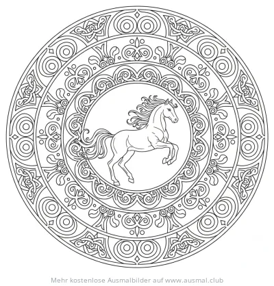 Pferd Mandala Ausmalbild