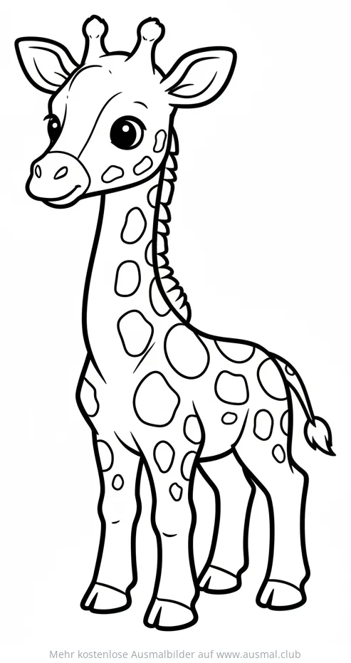 Niedliches Giraffenbaby Ausmalbild mit Flecken