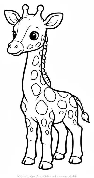 Niedliches Giraffenbaby Ausmalbild mit Flecken