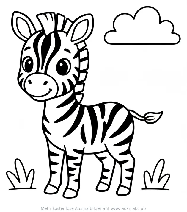 Niedliches Zebra-Baby Ausmalbild