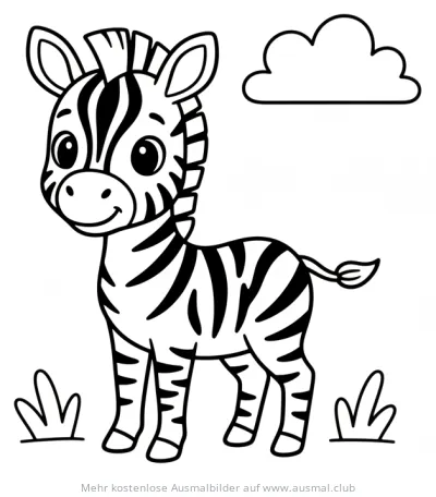 Niedliches Zebra-Baby Ausmalbild