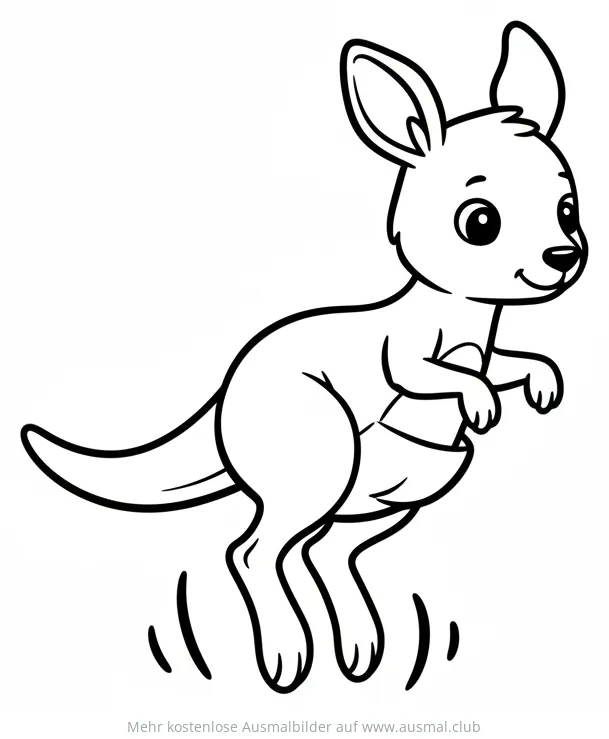 Springendes Kängurubaby Ausmalbild