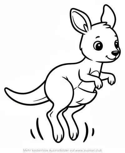 Springendes Kängurubaby Ausmalbild