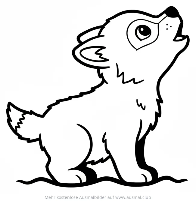 Wolfsjunges heult Ausmalbild