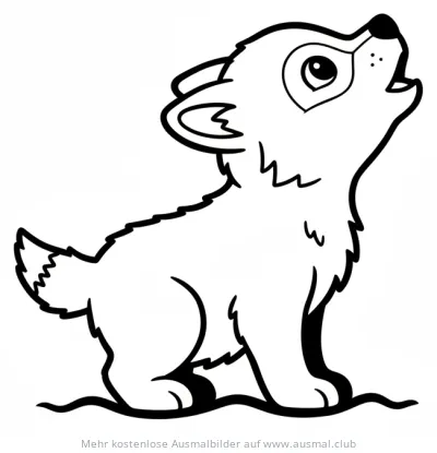 Wolfsjunges heult Ausmalbild