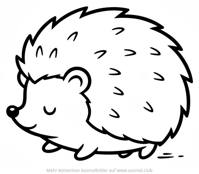 Igelbaby Ausmalbild mit geschlossenen Augen