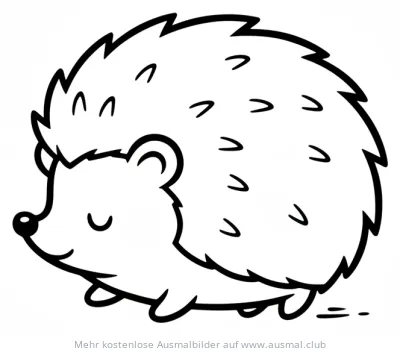 Igelbaby Ausmalbild mit geschlossenen Augen