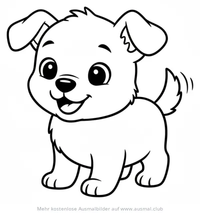 Süßes Hundebaby Ausmalbild