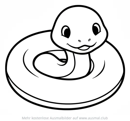 Niedliches Schlangenbaby Ausmalbild, zusammengerollt