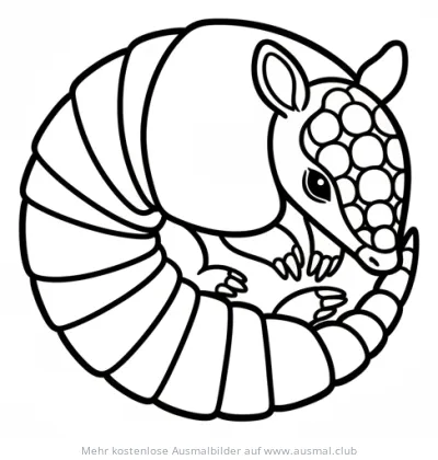 Eingerolltes Gürteltierbaby Ausmalbild