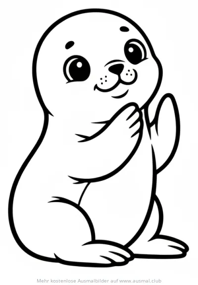 Freundliches Seehundbaby Ausmalbild