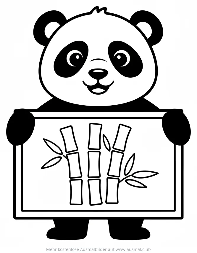 Panda mit Bambus Ausmalbild