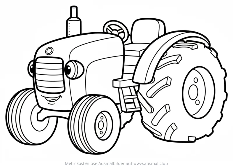 Lustiger Traktor Ausmalbild