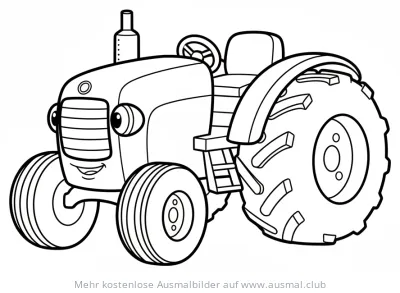 Lustiger Traktor Ausmalbild